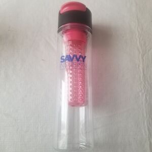 Savvy Fruit Infusion Pink Tritan Water Bottle Travel Clear Waterbottle